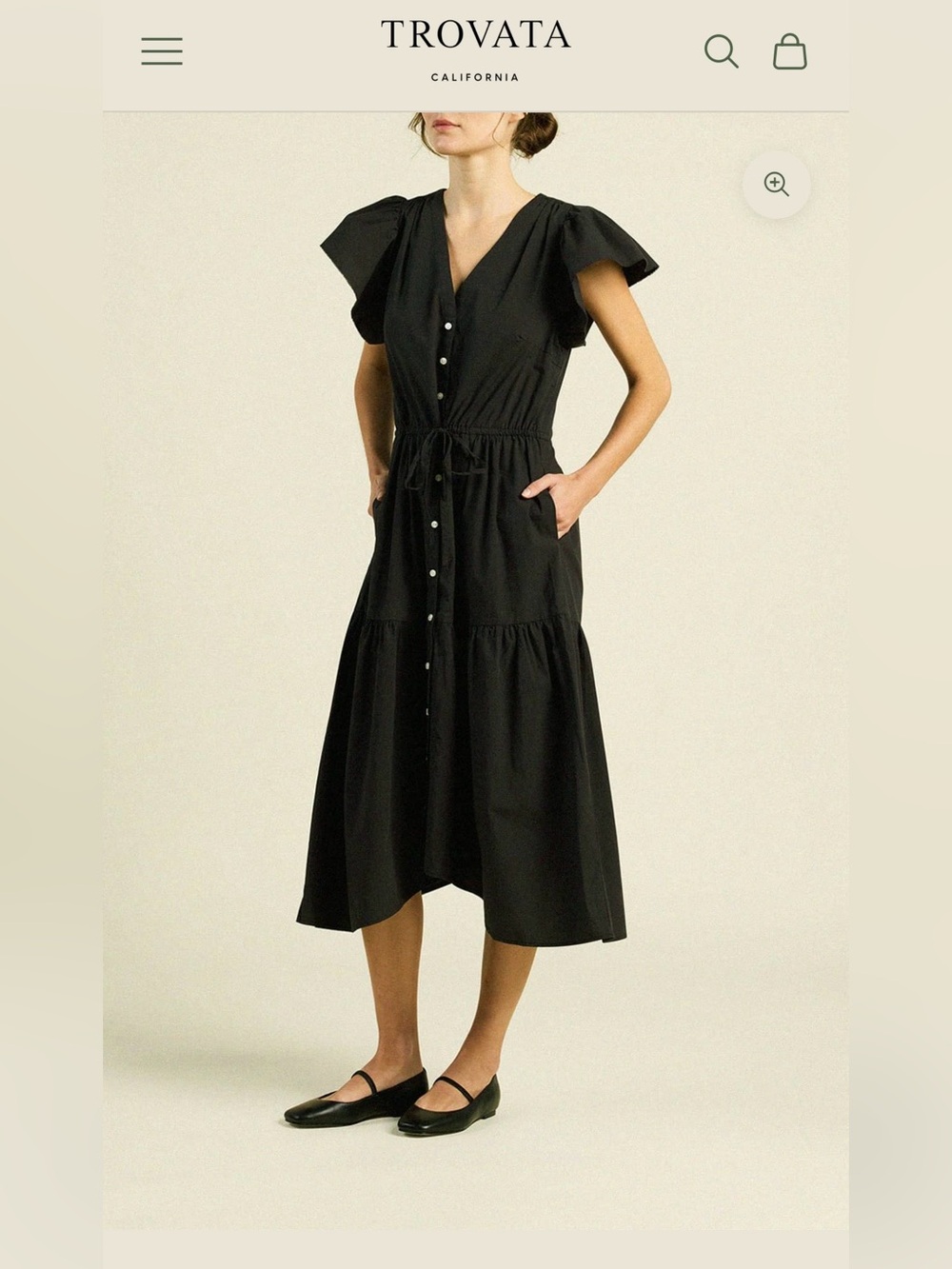Trovata Birds of Paradise Kristi Dress Black Poplin - Like New - Picture 3 of 4